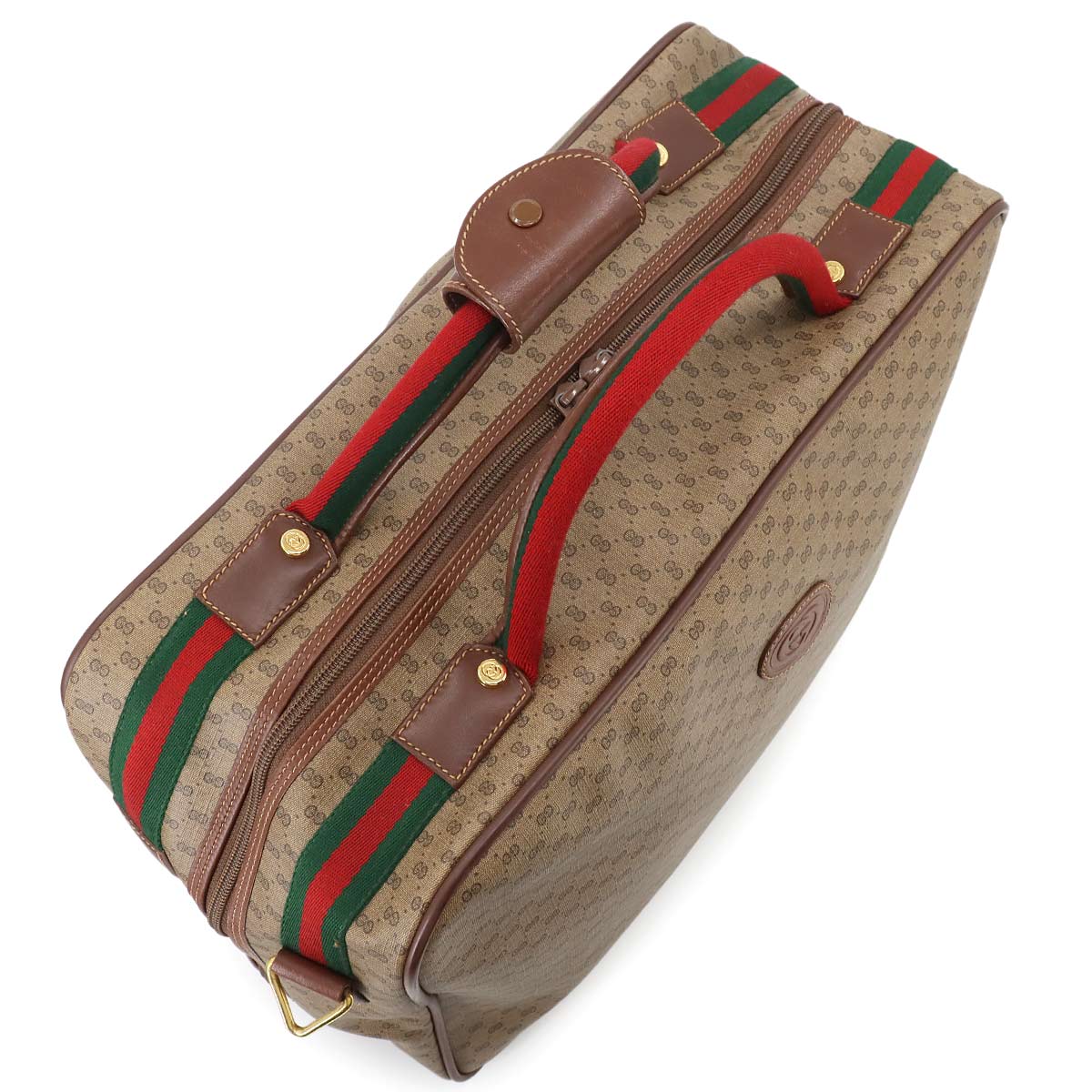 GG Plus Boston Shoulder Bag PVC Leather Beige Brown Sherry Line