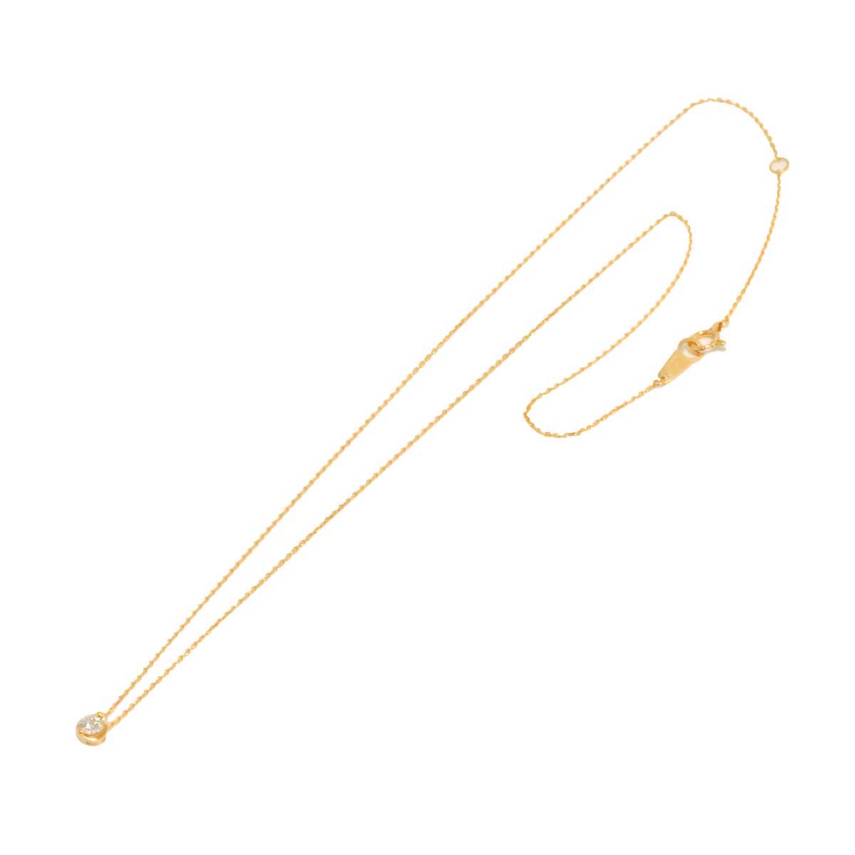 Vendome Aoyama Diamond 0.132ct Necklace 18K Yellow Gold 750