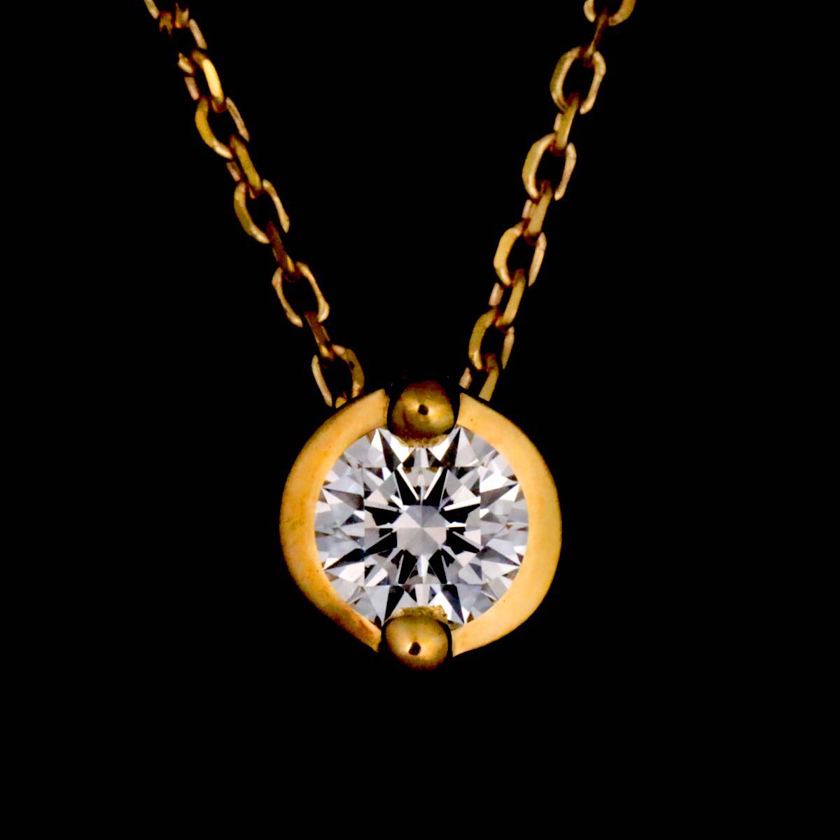 Vendome Aoyama Diamond 0.132ct Necklace 18K Yellow Gold 750