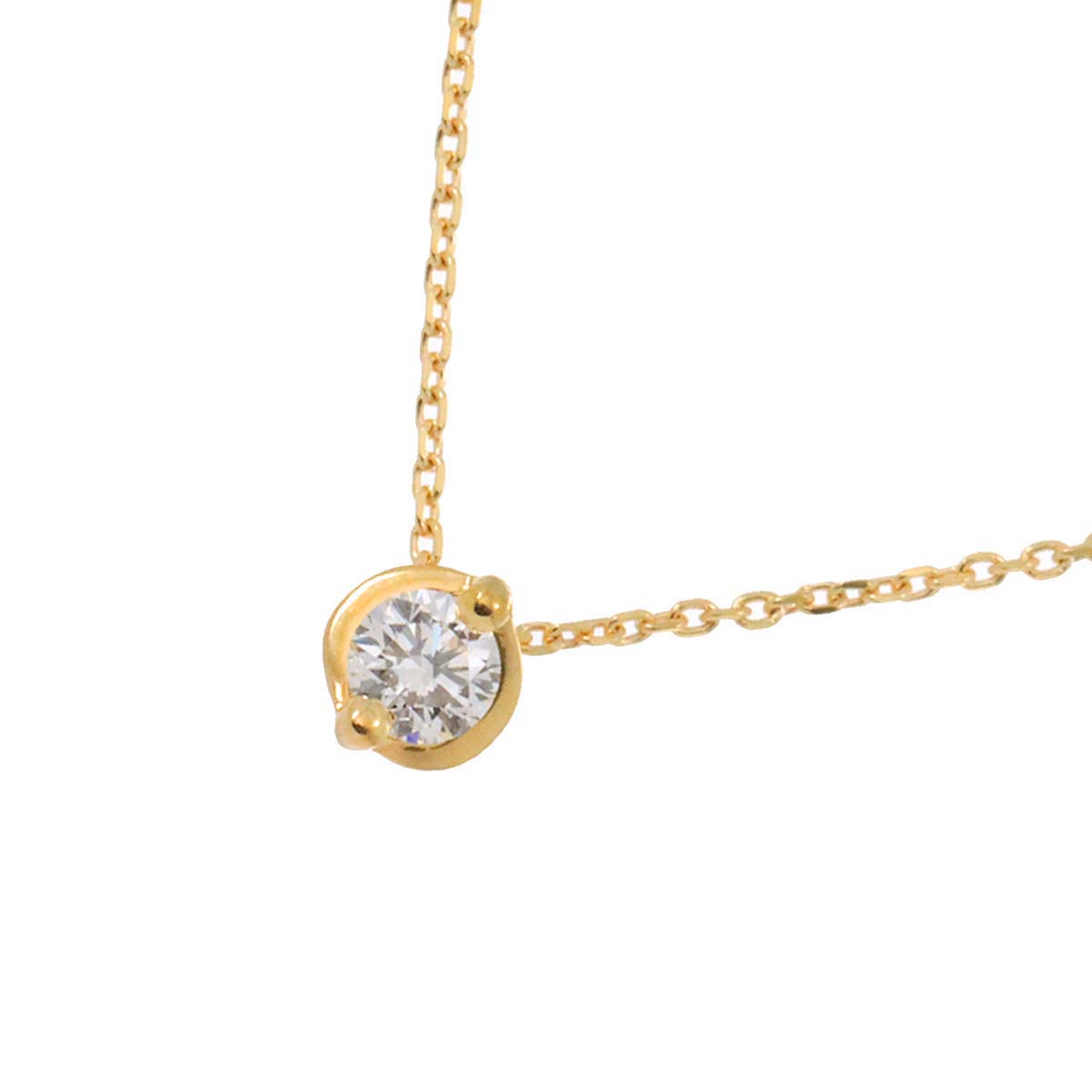 Vendome Aoyama Diamond 0.132ct Necklace 18K Yellow Gold 750