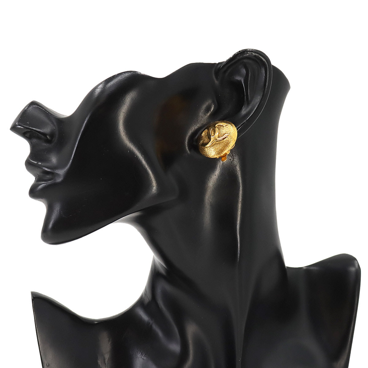 Coco Logos Earrings Round type Gold Vintage Accessory