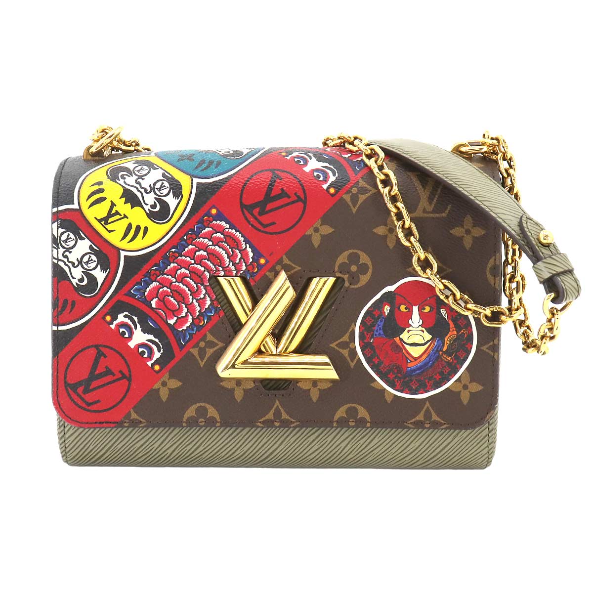 Epi Monogram Twist MM Shoulder Bag Leather Khaki M43497 90259411