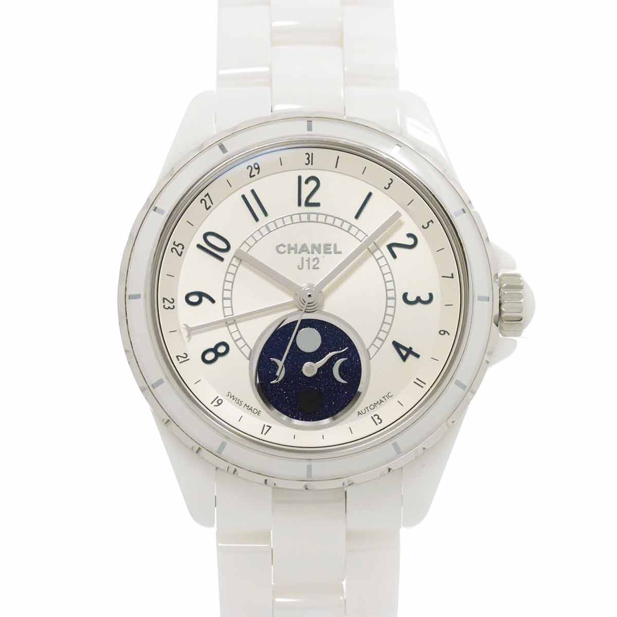J12 Phase De Lune H3404 Moon Phase 38mm White Ceramic