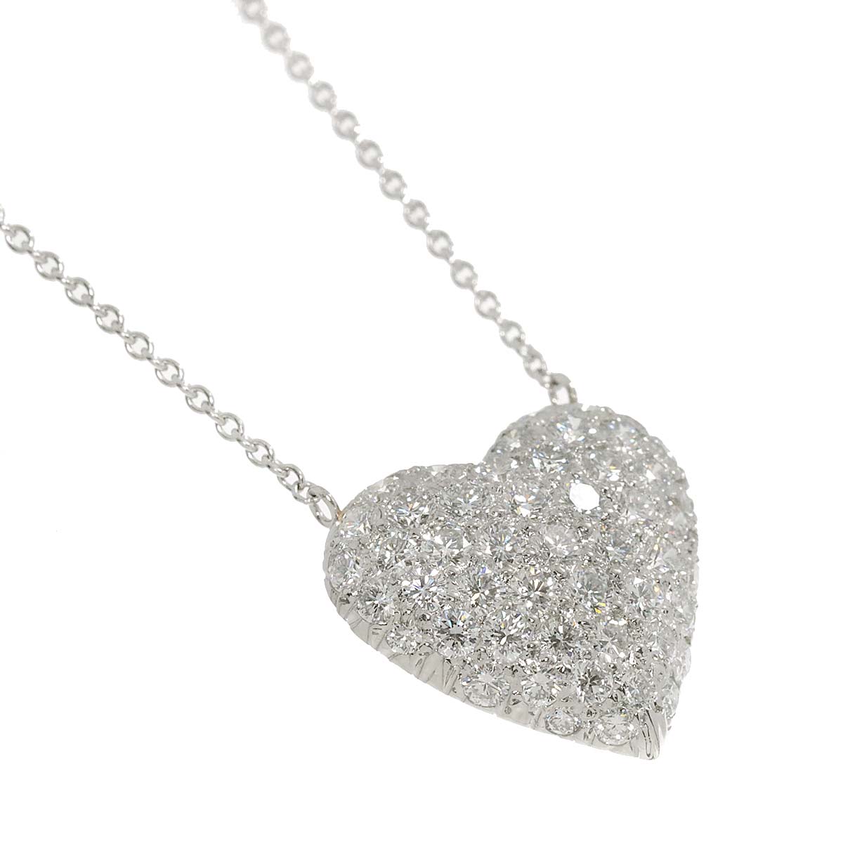 Heart Diamond Necklace Platinum