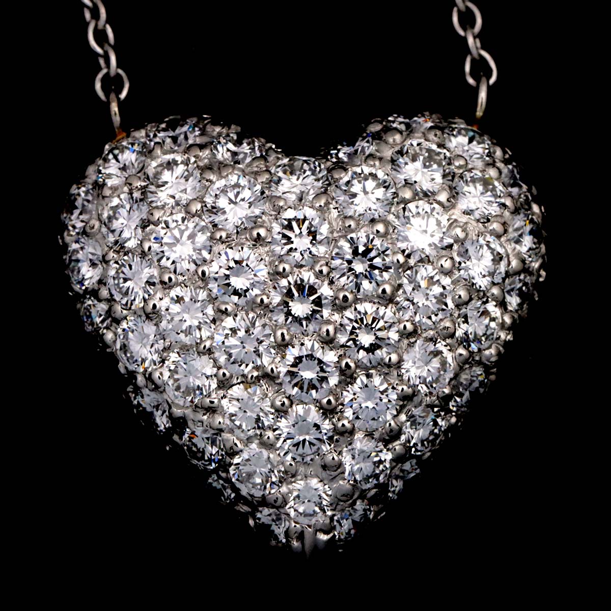 Heart Diamond Necklace Platinum