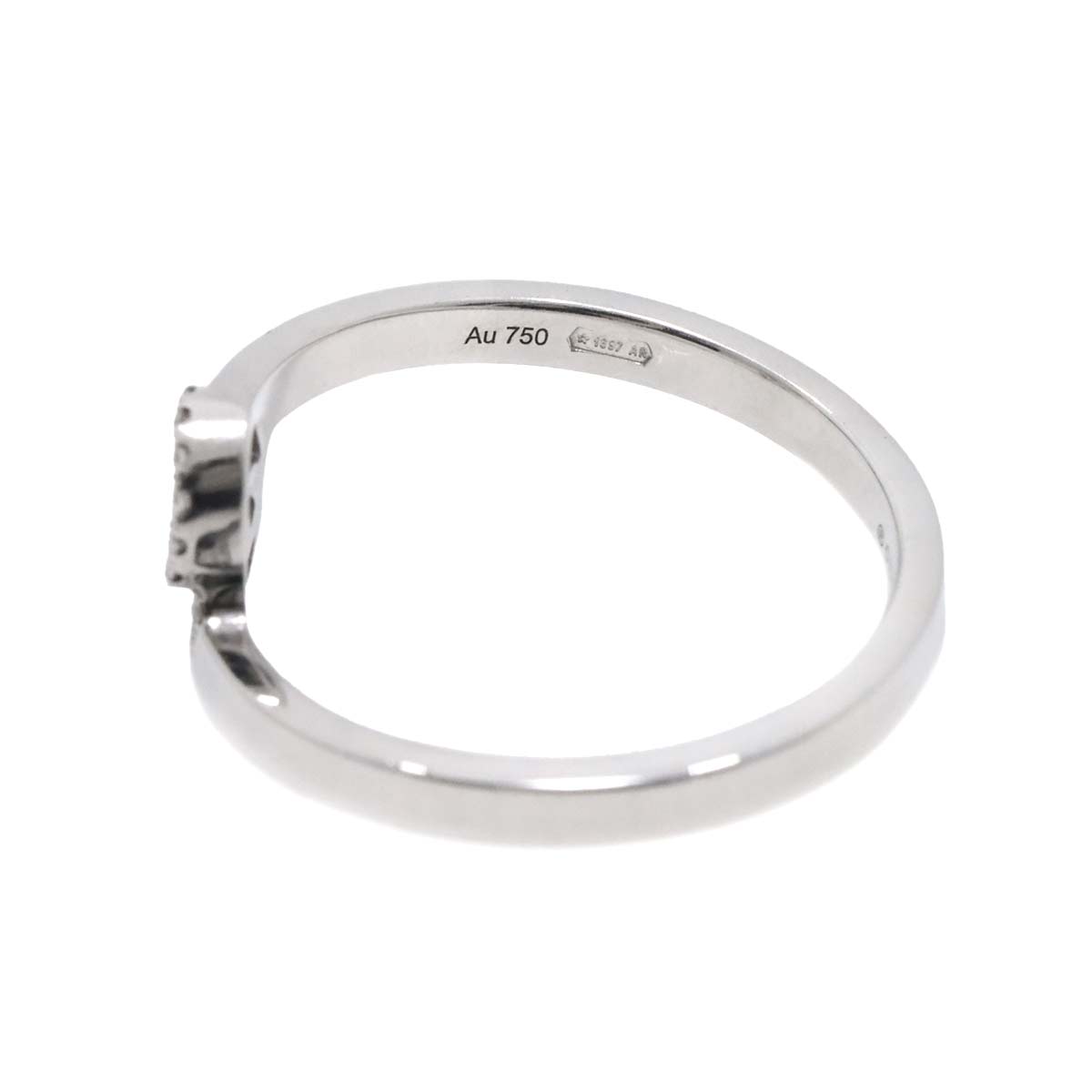 GUCCI GG Logo Ring Diamond 18K K18 WG 750 size11 5.25-5.5(US)