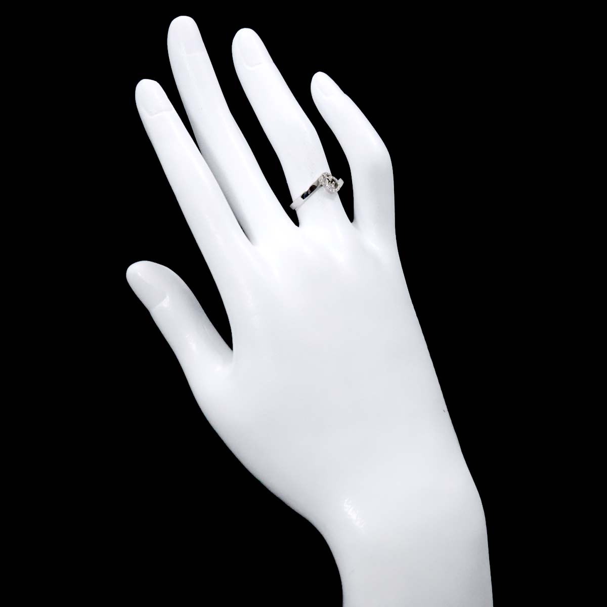 GUCCI GG Logo Ring Diamond 18K K18 WG 750 size11 5.25-5.5(US)