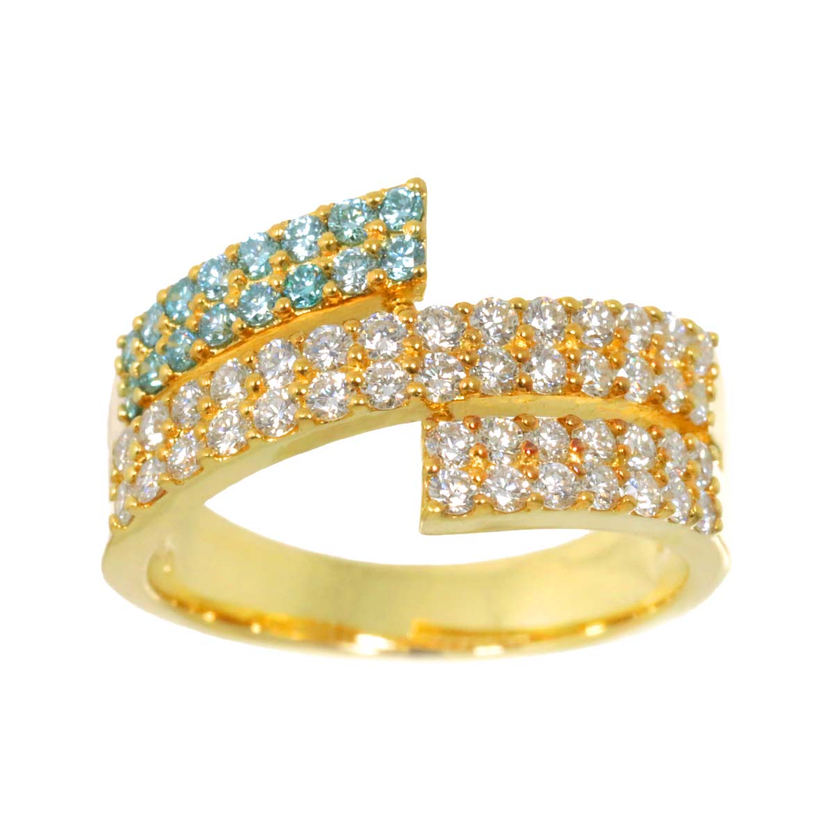 Jun Okina Diamond 0.20ct/0.68ct Ring 18K YG 750 size6(US)