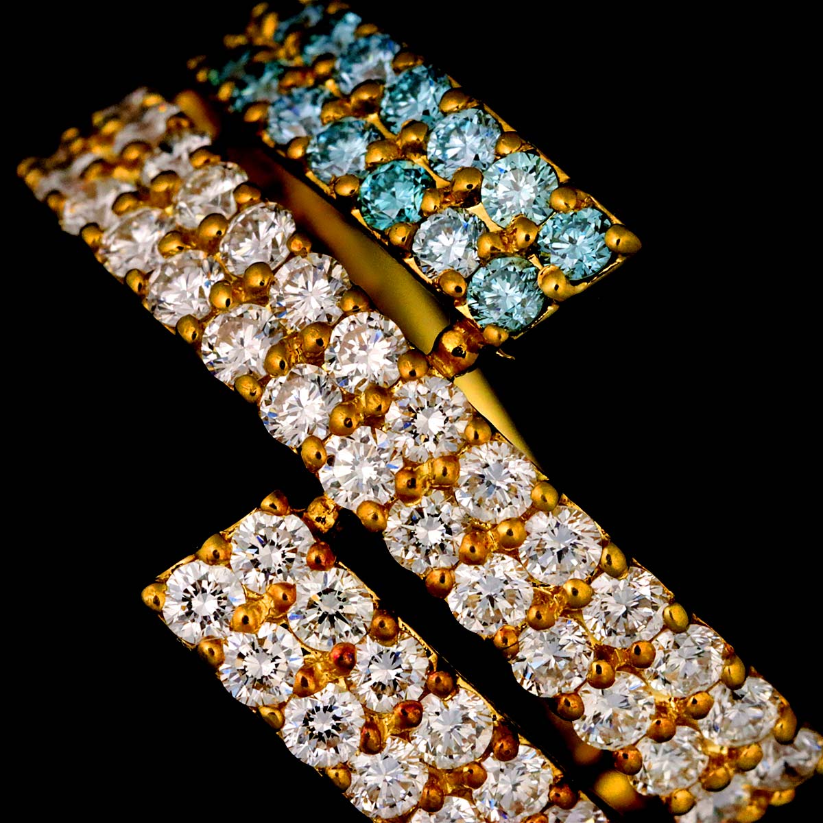 Jun Okina Diamond 0.20ct/0.68ct Ring 18K YG 750 size6(US)