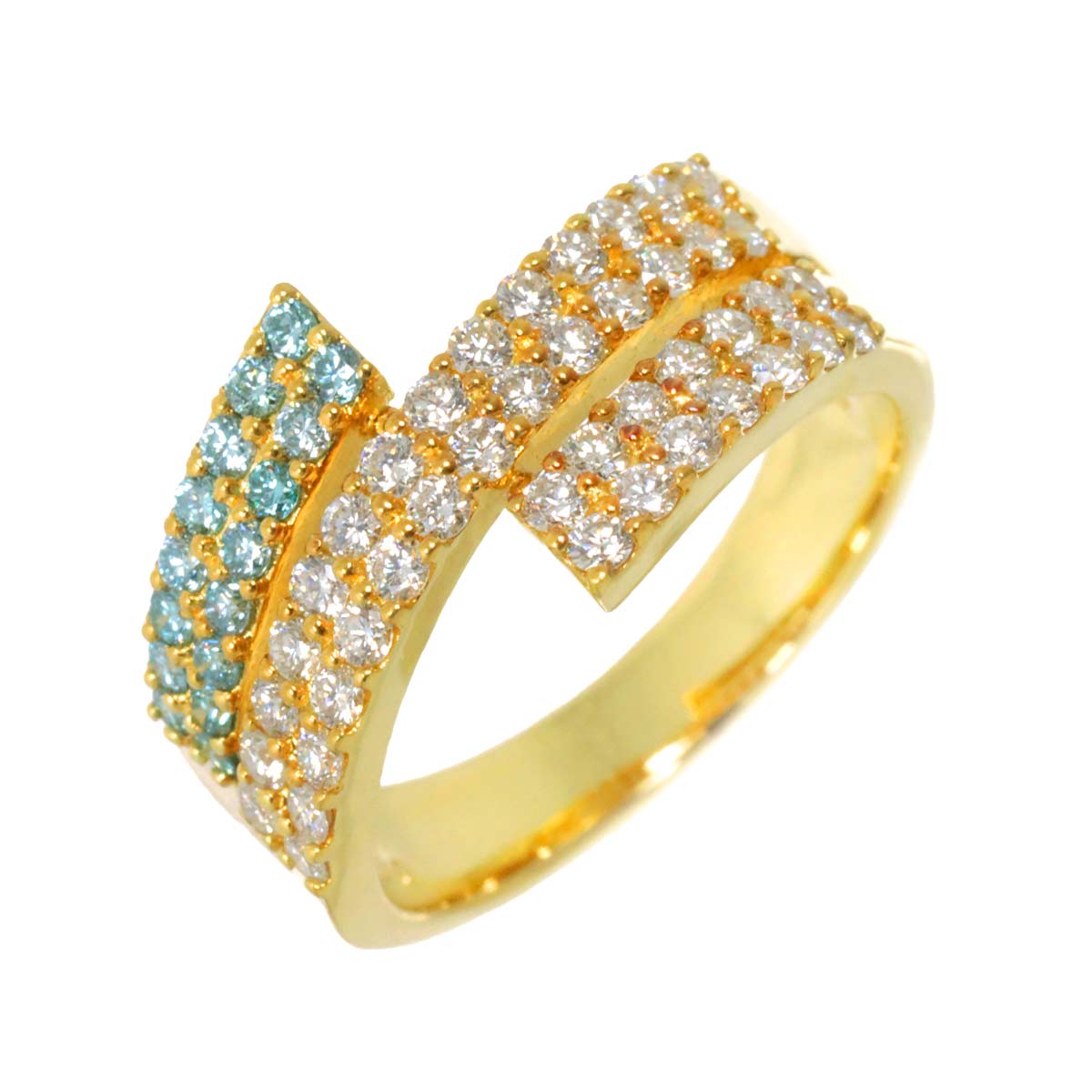 Jun Okina Diamond 0.20ct/0.68ct Ring 18K YG 750 size6(US)
