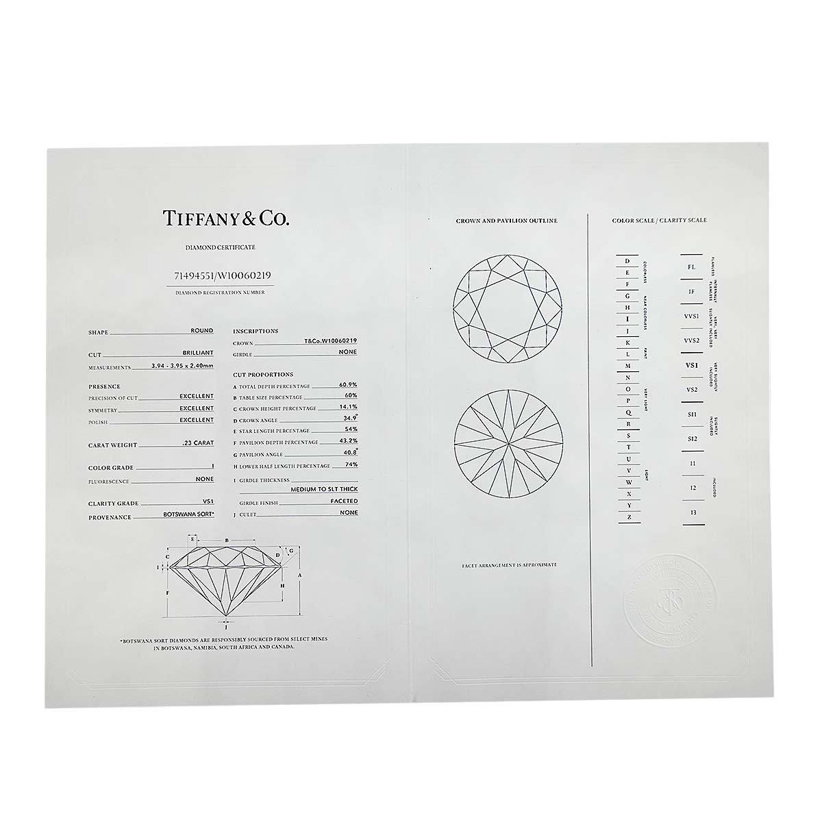 Diamond 0.23ct I/VS1/3EX Ring Pt Platinum Size4(US)