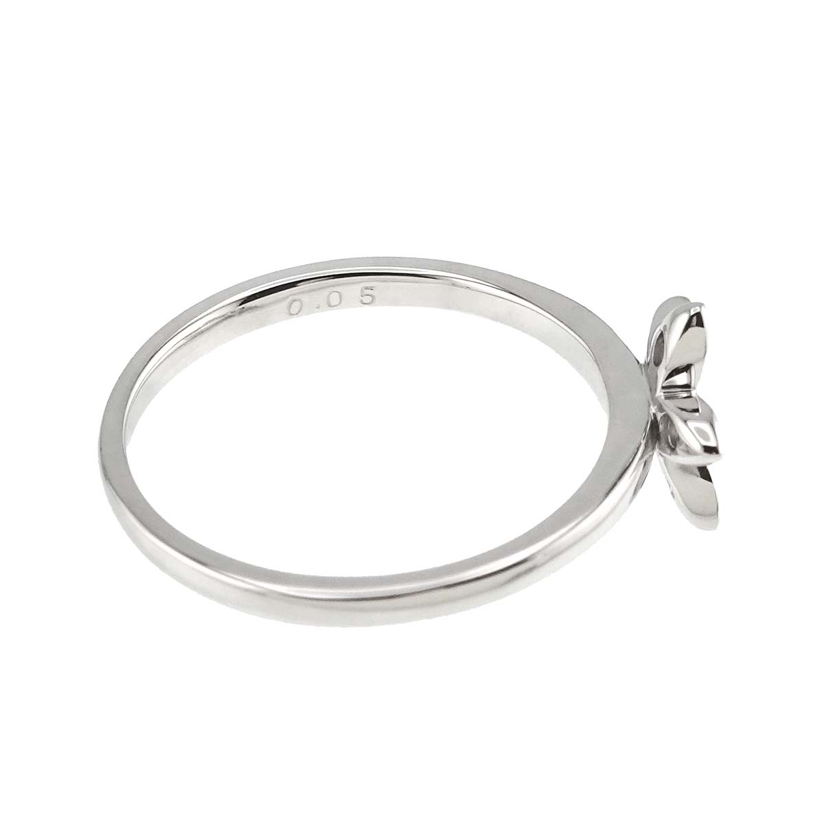 TASAKI Diamond 0.05ct Flower Ring 18K White Gold 750 Size5.75-6(US)