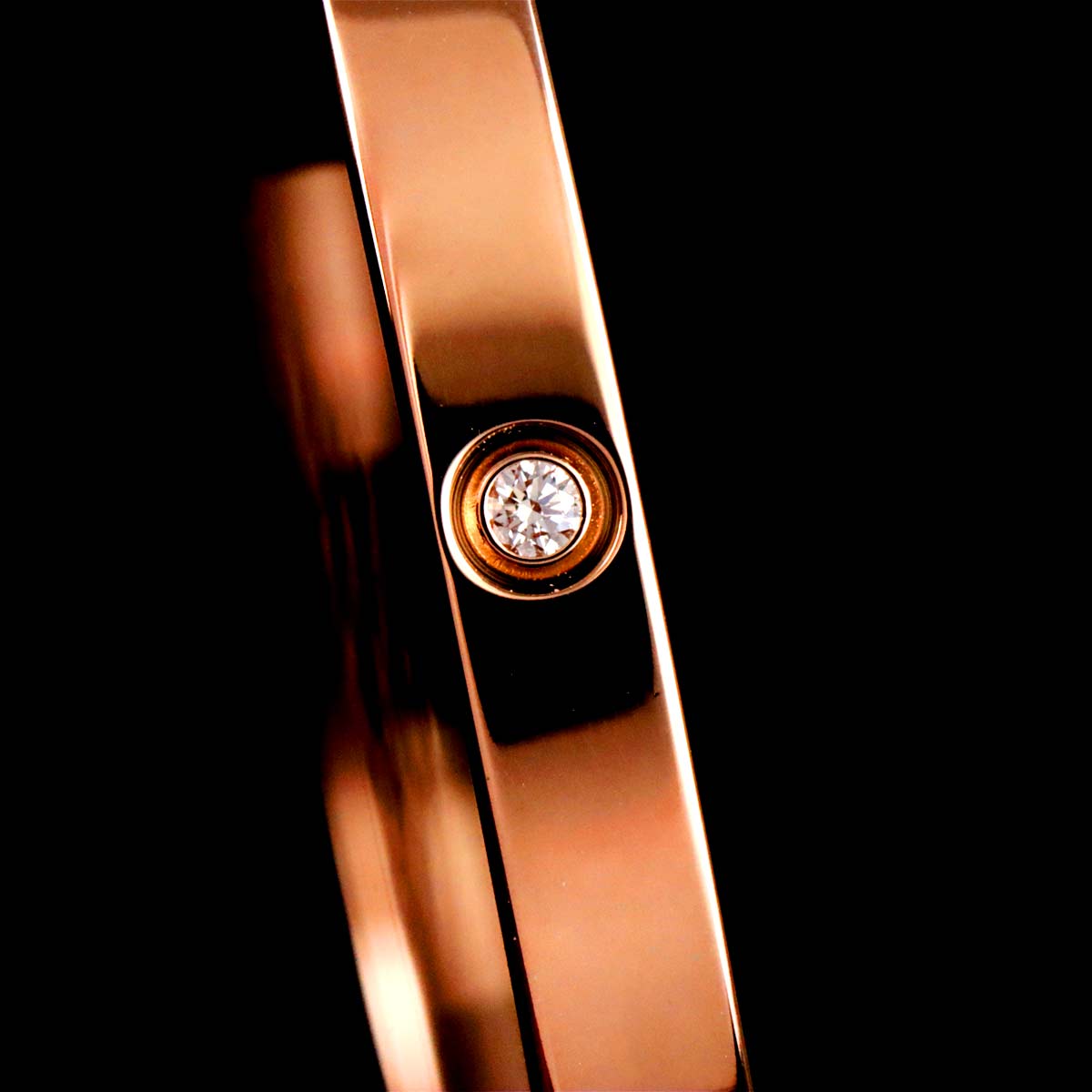 Love Bracelet SM Full Diamond Bangle 18K Pink Gold 750 Size16