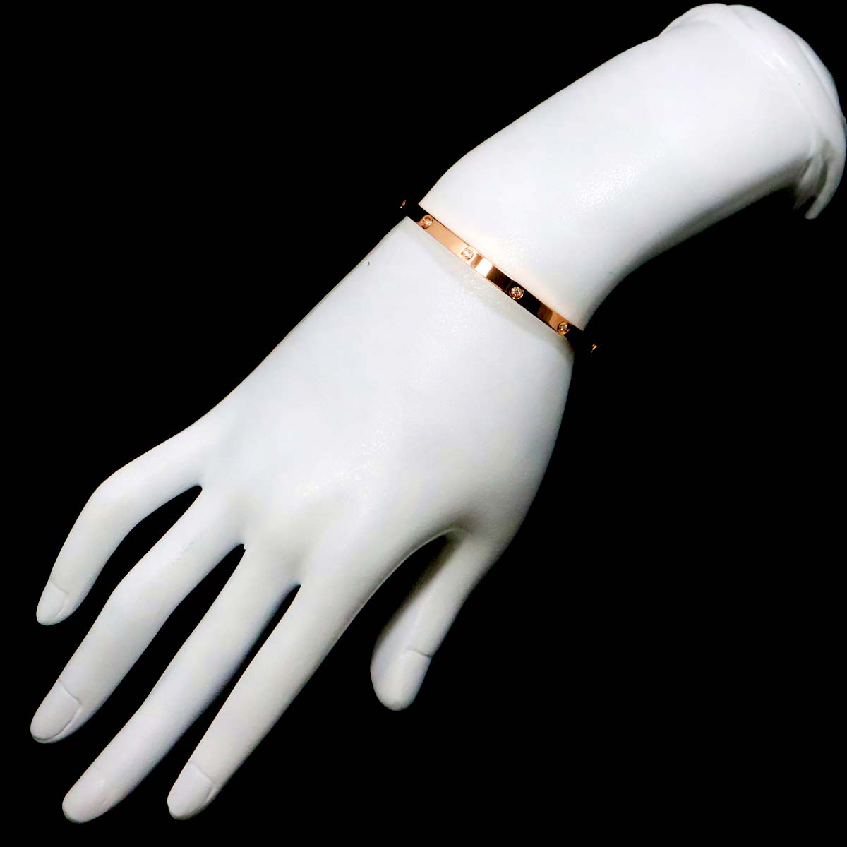 Love Bracelet SM Full Diamond Bangle 18K Pink Gold 750 Size16