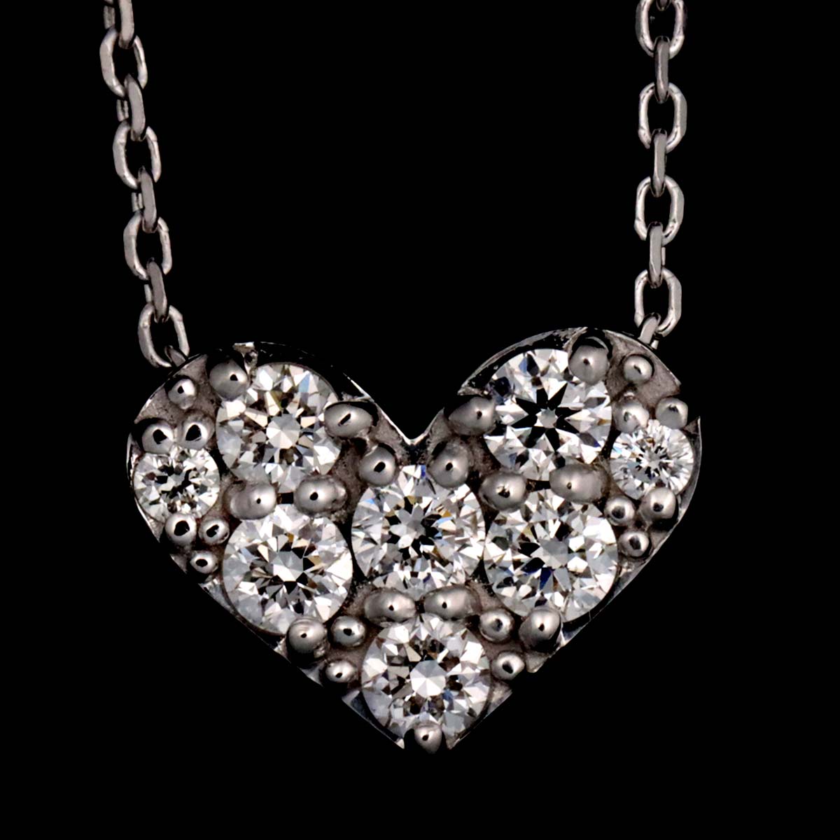 Heart Motif Diamond 0.20ct Necklace 18K White Gold 750