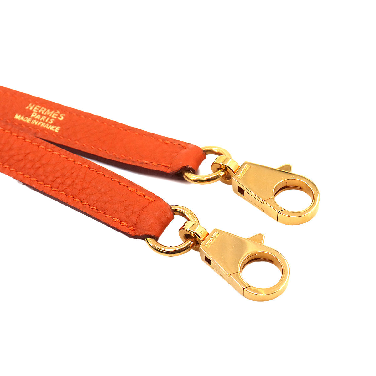 Shoulder Strap Taurillon clemence Leather Orange