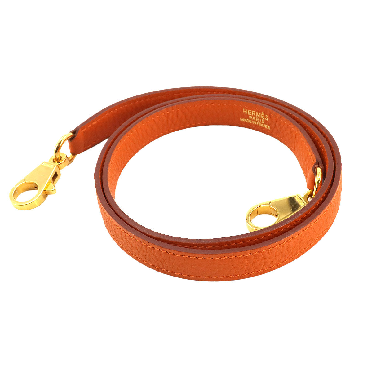 Shoulder Strap Taurillon clemence Leather Orange