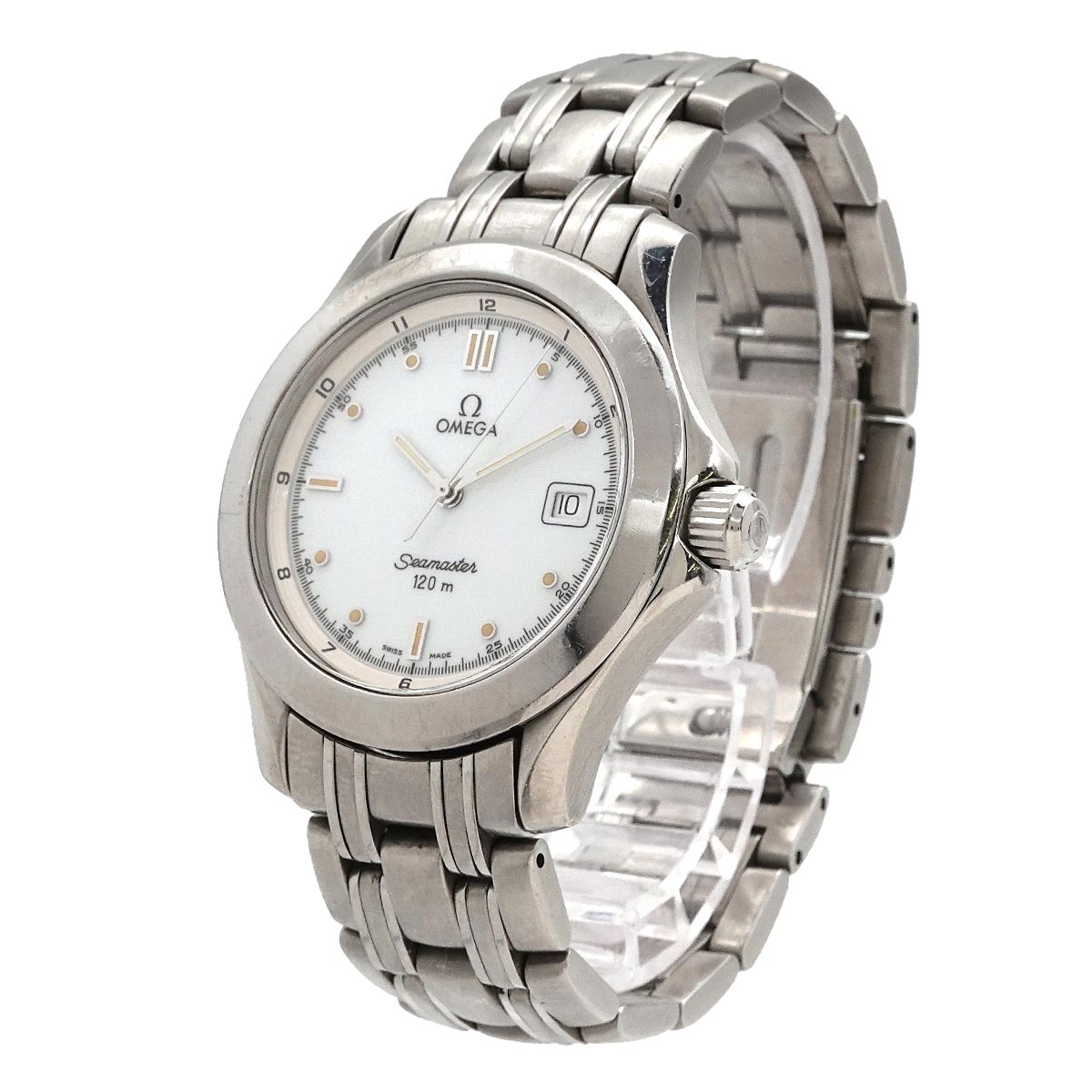 Seamaster 120 2571 20 Date Quartz White Dial Mens Watch