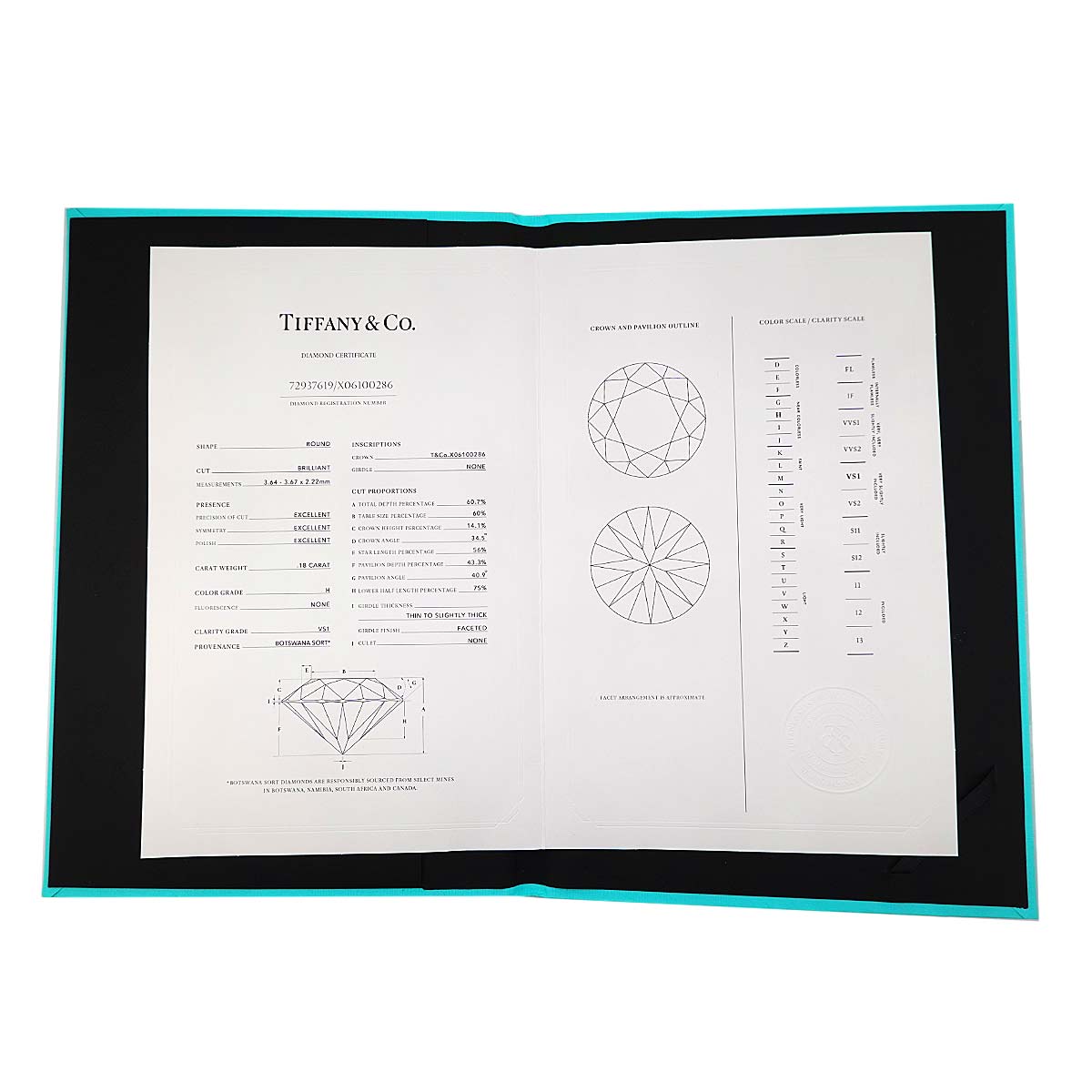 Diamond 0.18ct H/VS1/3EX Ring Pt Platinum Size4(US)