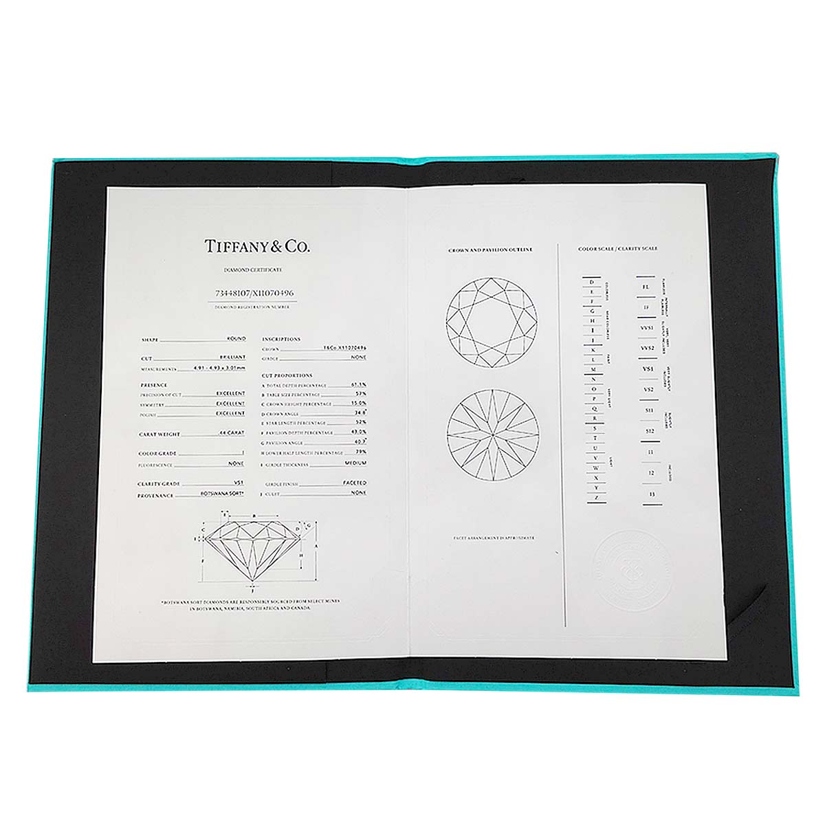 Diamond 0.44ct I/VS1/3EX Ring Platinum Size3.25-3.75(US)