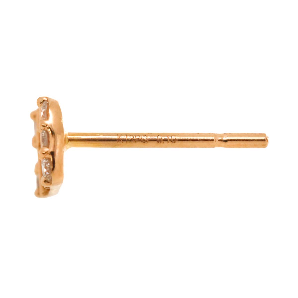 Diamond 0.10ct/0.10ct Earrings Pierced 18K PG Pink Gold 750