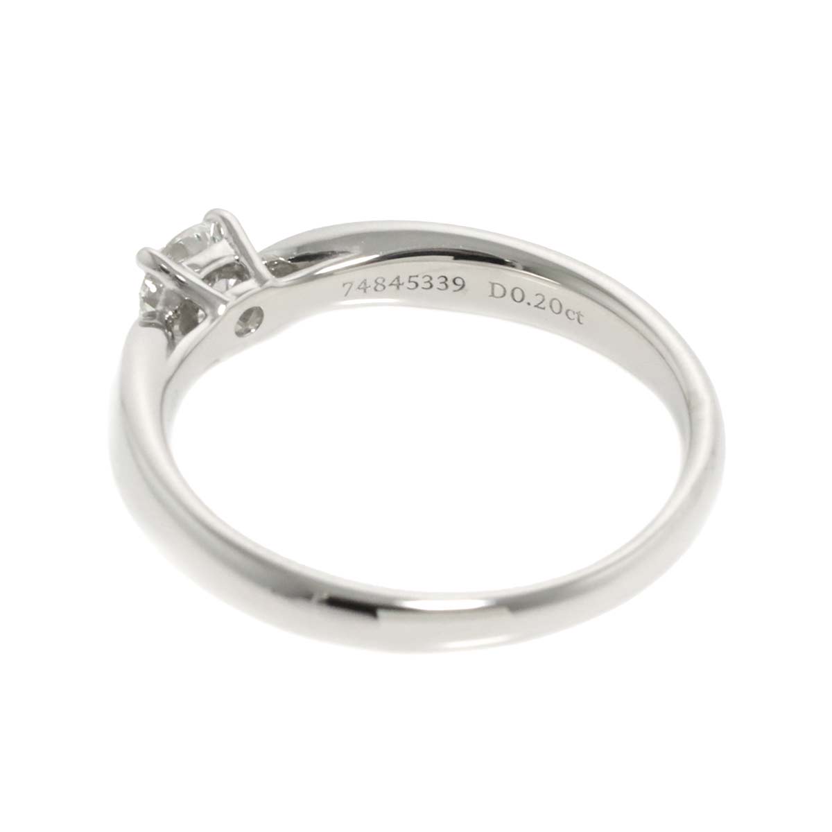 Diamond 0.20ct G/VVS2/3EX Ring Pt Platinum Size4(US)