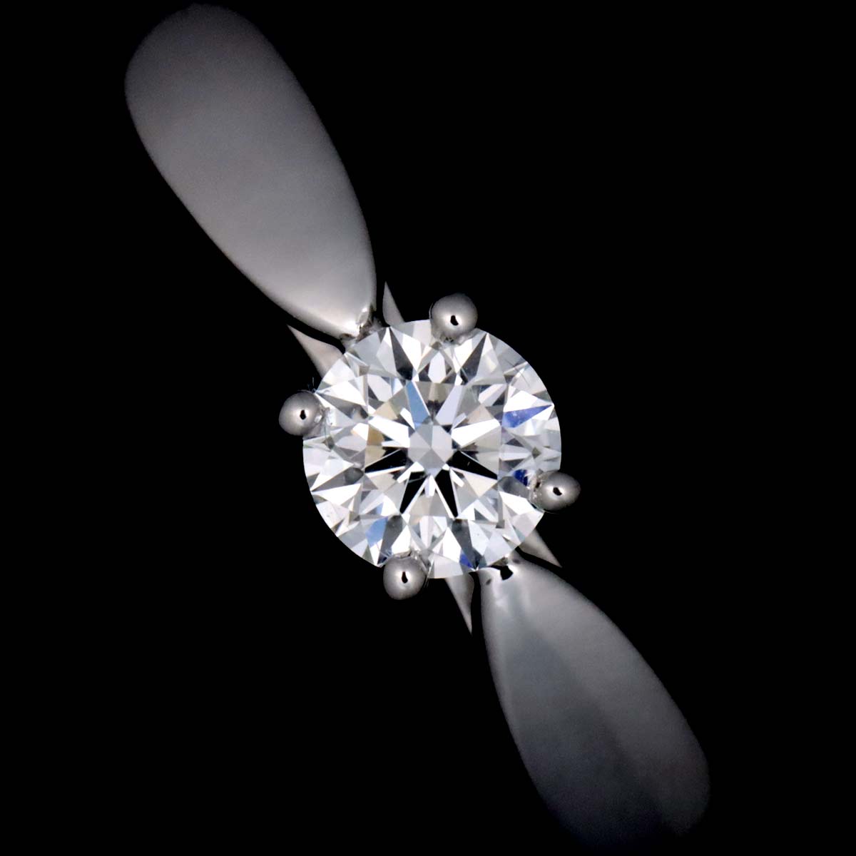 Diamond 0.20ct G/VVS2/3EX Ring Pt Platinum Size4(US)