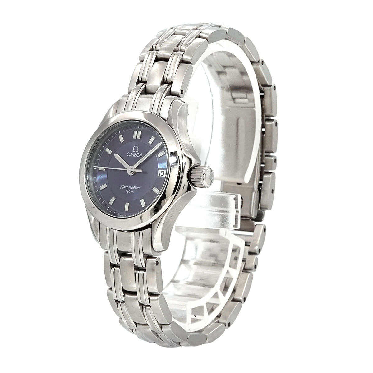 Seamaster 120 Date 2581 82 Quartz Blue Dial Ladies Watch