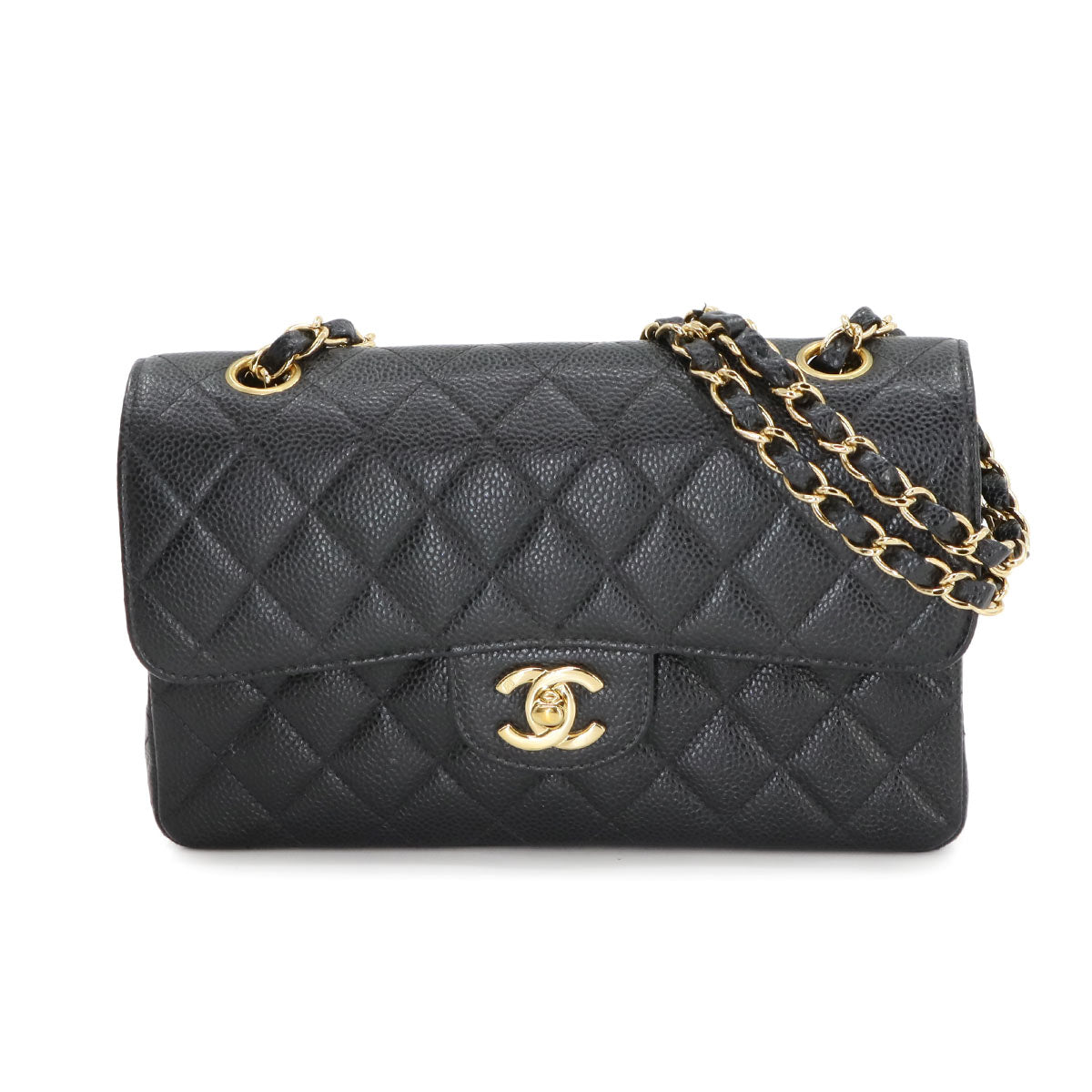 Matelasse 23 Chain Shoulder Bag Leather Black A01113