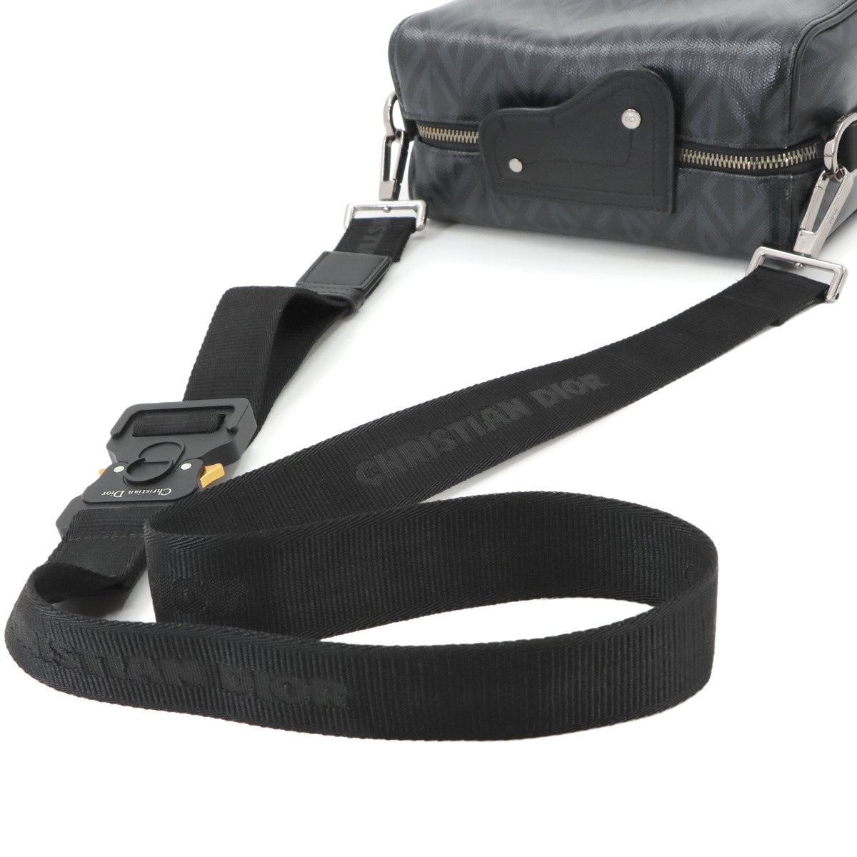 CD Diamond Shoulder Bag PVC Leather Black 1ADPO249CDP 90265176