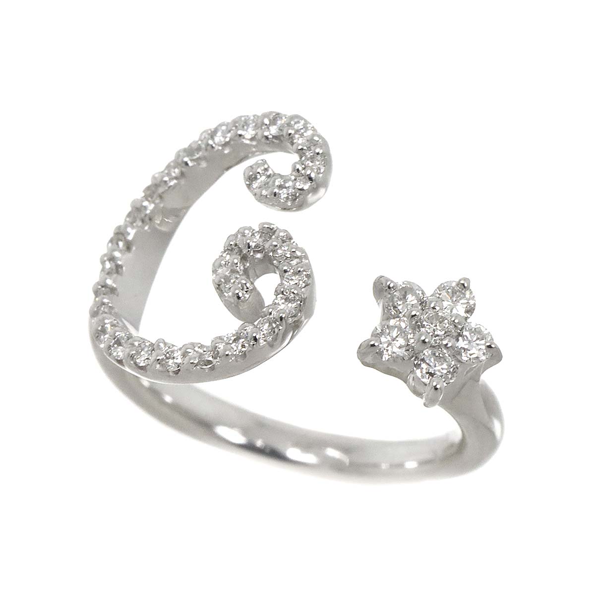 Ponte Vecchio Diamond 0.27ct Ring 18K WG 750 Size2.5(US)