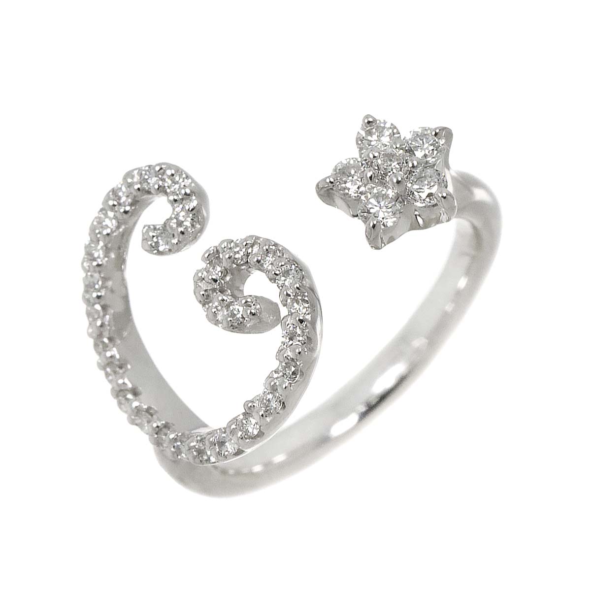 Ponte Vecchio Diamond 0.27ct Ring 18K WG 750 Size2.5(US)