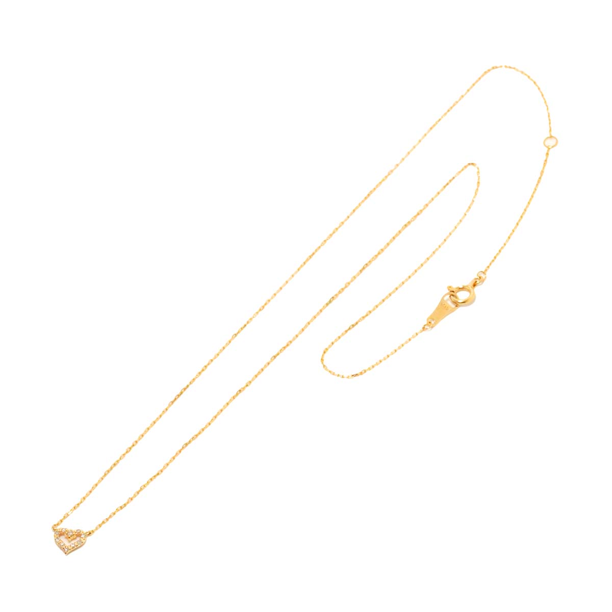 Diamond 0.04ct Necklace 18K YG Yellow Gold 750