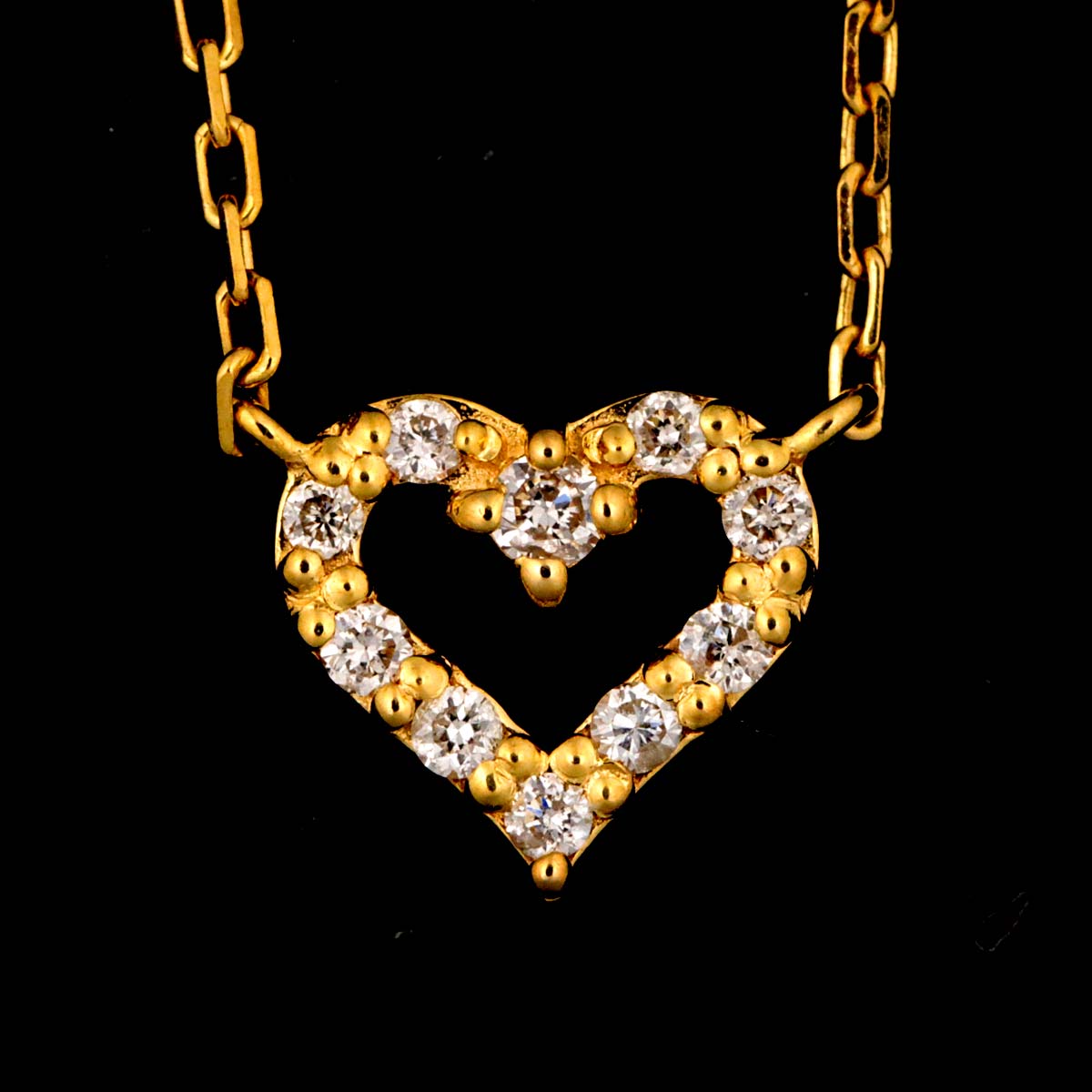 Diamond 0.04ct Necklace 18K YG Yellow Gold 750