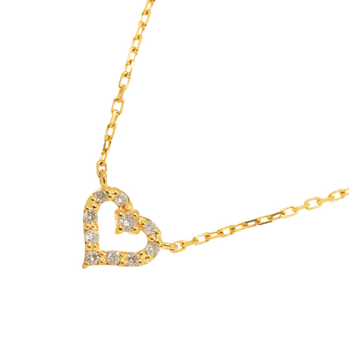 Diamond 0.04ct Necklace 18K YG Yellow Gold 750