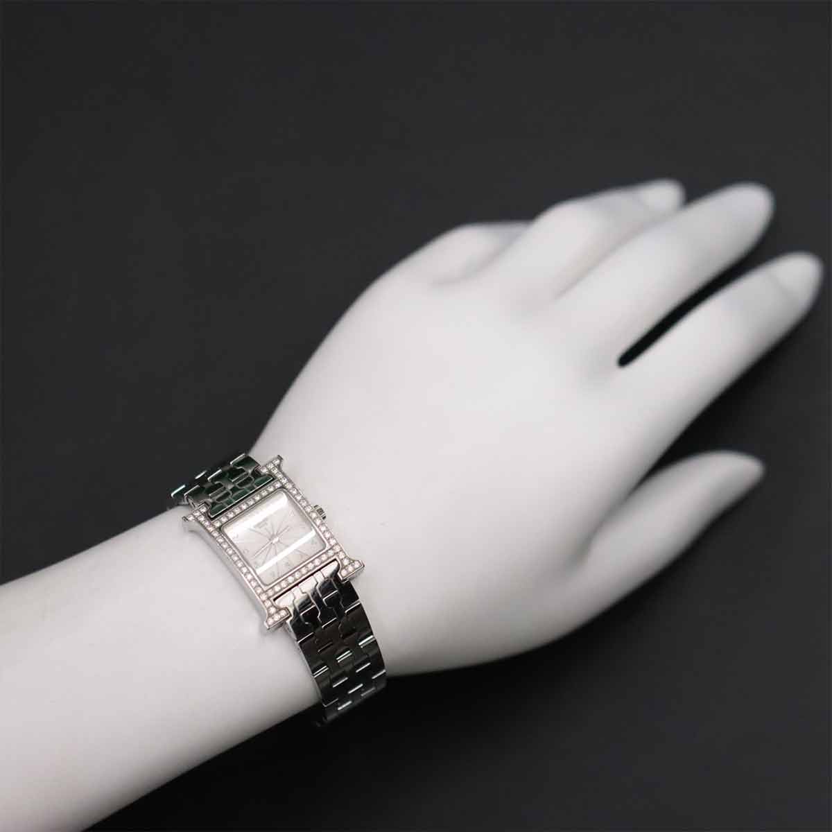 H Watch HH1 230 Bezel Brace Diamond Silver Dial Ladies