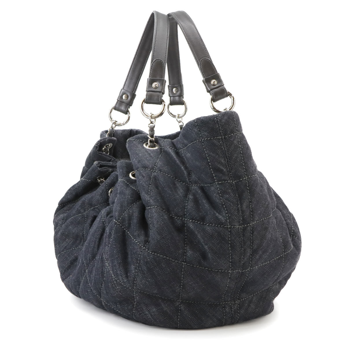 Coco Cabas GM Tote Bag Denim Navy Black A46887 Purse