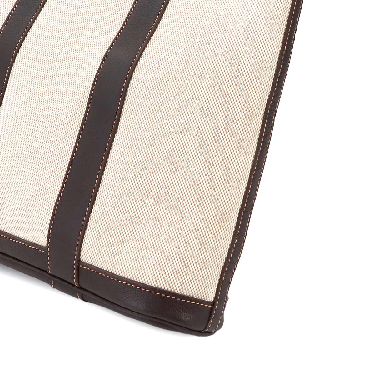 Garden File PM Tote Shoulder Bag Toile H Leather Marron 90265988