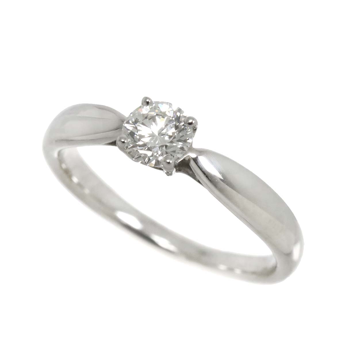 Diamond 0.31ct H/VVS1/3EX Ring Pt Platinum Size4(US)