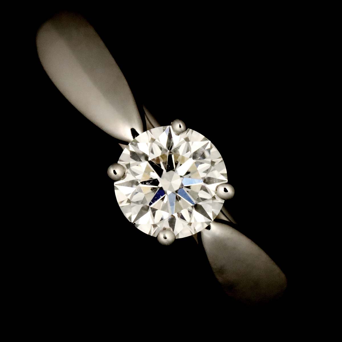 Diamond 0.31ct H/VVS1/3EX Ring Pt Platinum Size4(US)