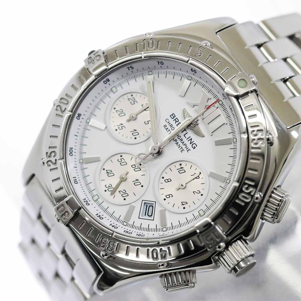 Chronoracer Ratrapante A69348 Quartz White Dial Mens