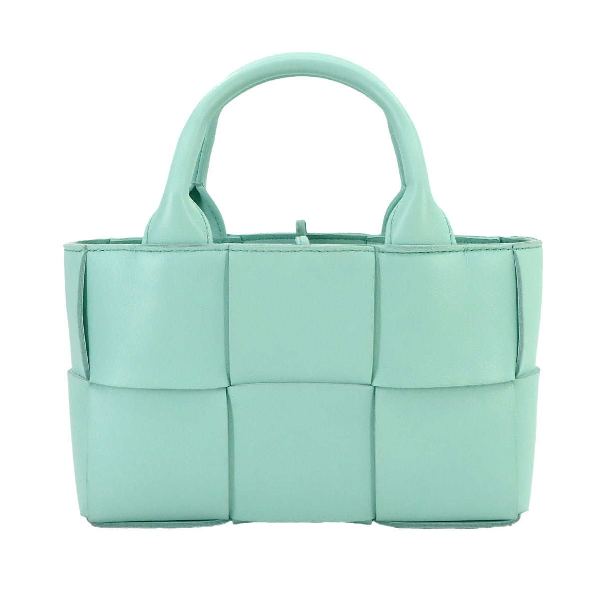 BOTTEGA VENETA Intrecciato Candy Arco Tote Shoulder Bag Leather Blue