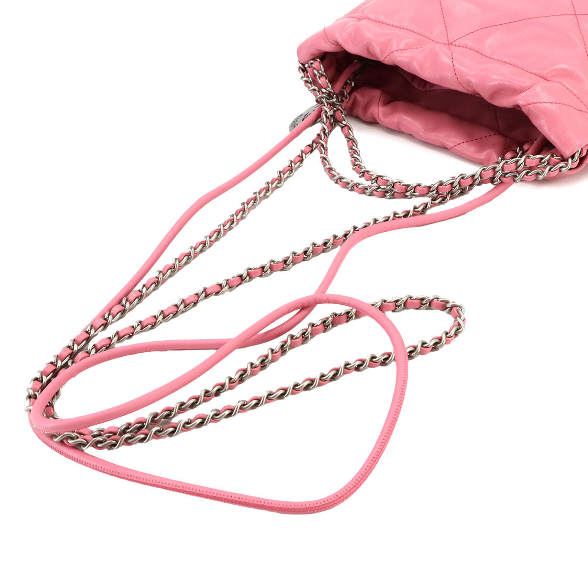 CHANEL 22 Mini Chain Hand Shoulder Bag Leather Pink AS3980 Purse