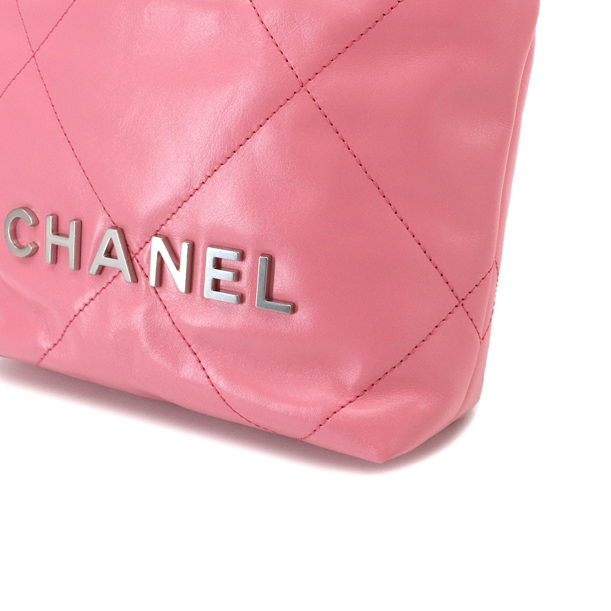 CHANEL 22 Mini Chain Hand Shoulder Bag Leather Pink AS3980 Purse