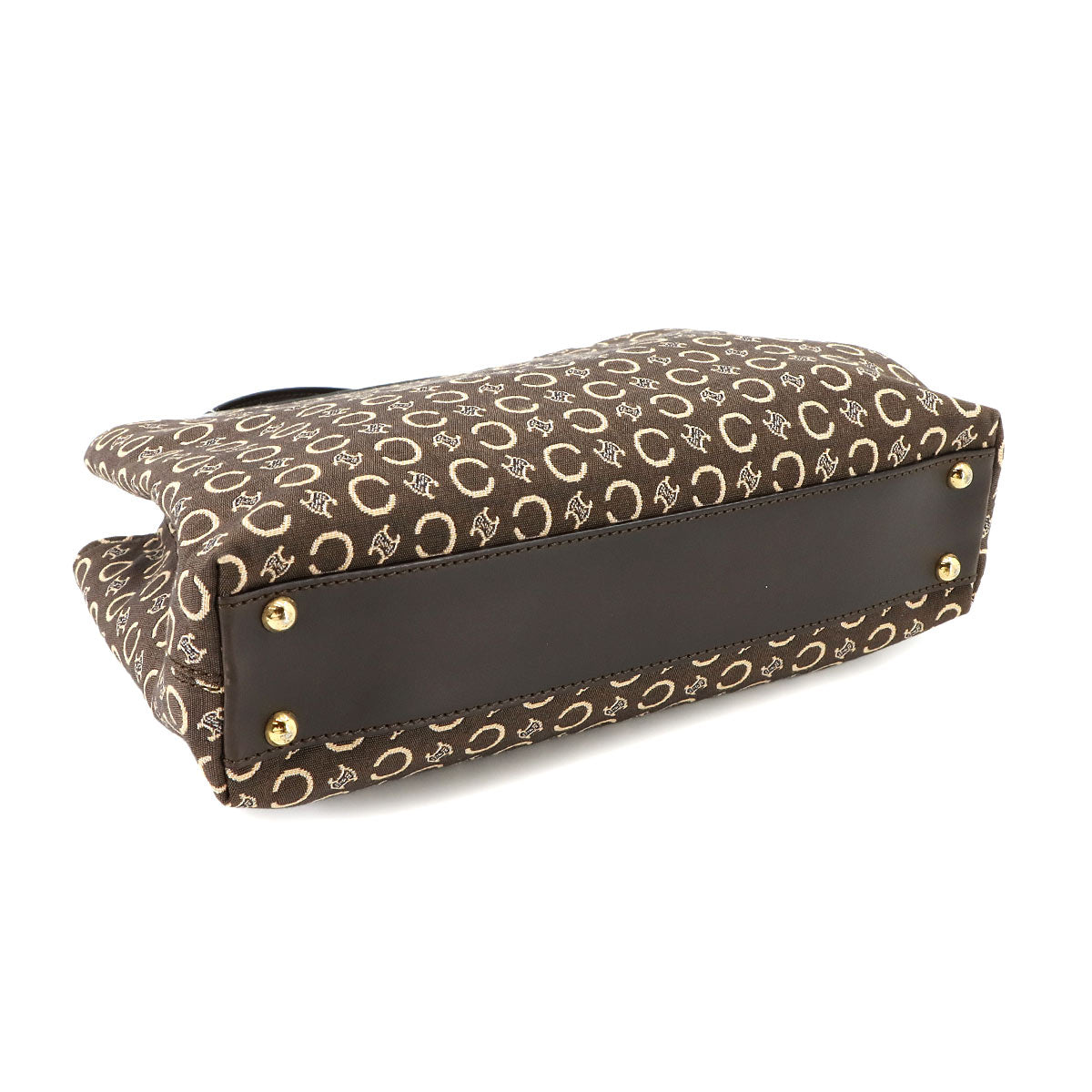 Macadam C Logos Hand Bag Canvas Leather Brown Vintage