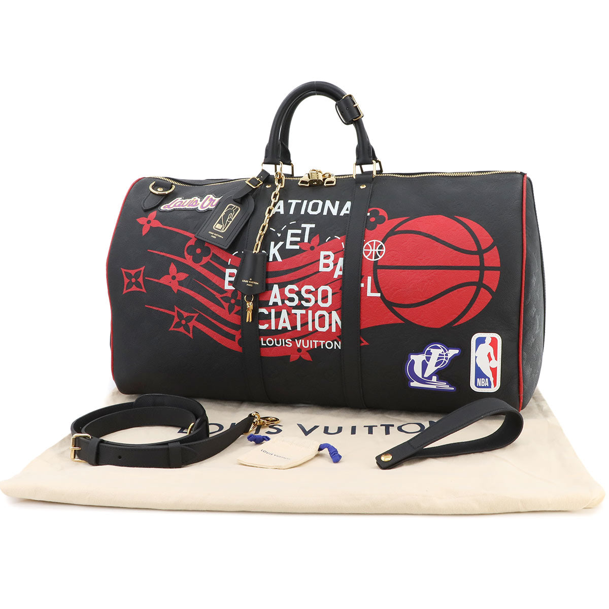 Monogram Keepall Bandouliere 55 leather Black NBA M58516 90267154