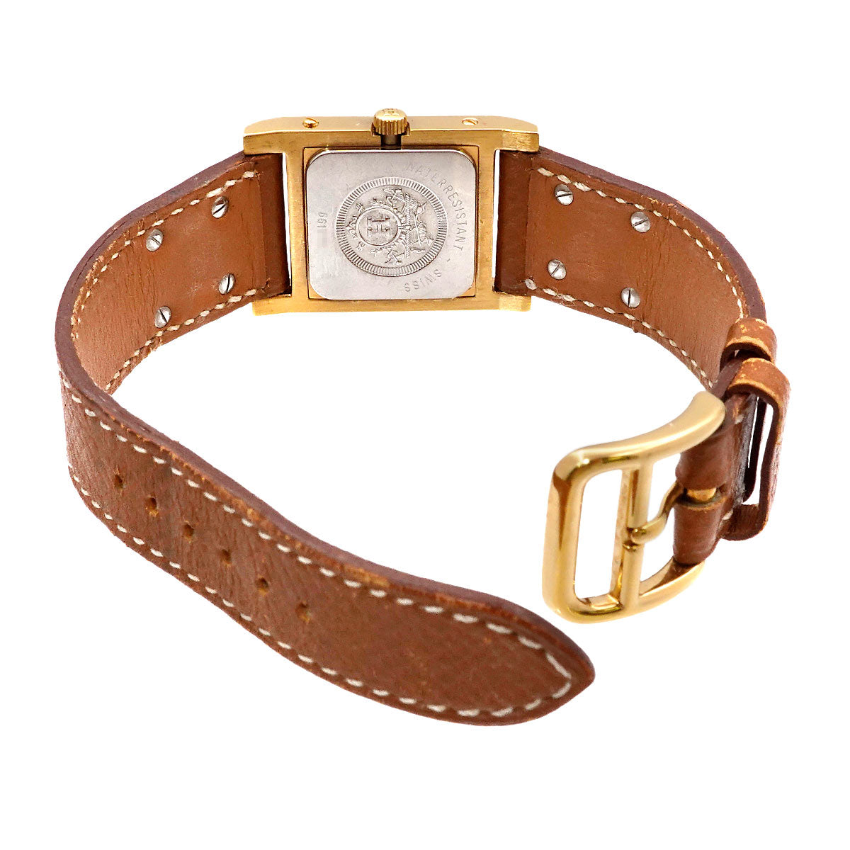 Medor Vintage pyramid Gold studs Quartz White Dial Ladies