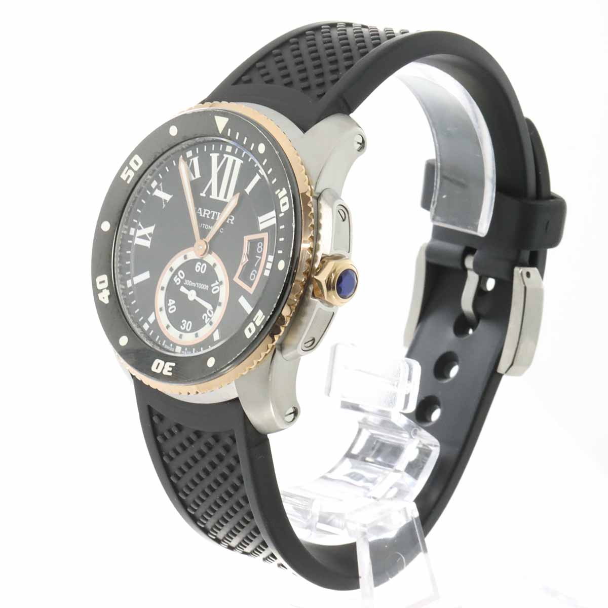Caliber de cartier diver W7100055 Black Dial 750 PG Mens