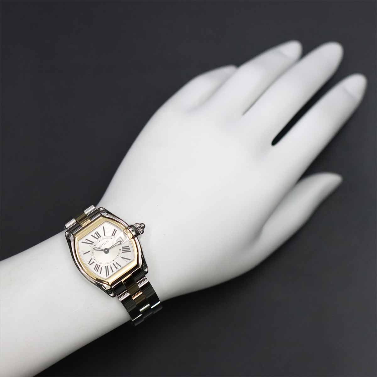 Roadster SM W62026Y4 Date K18YG Quartz Silver Dial Ladies