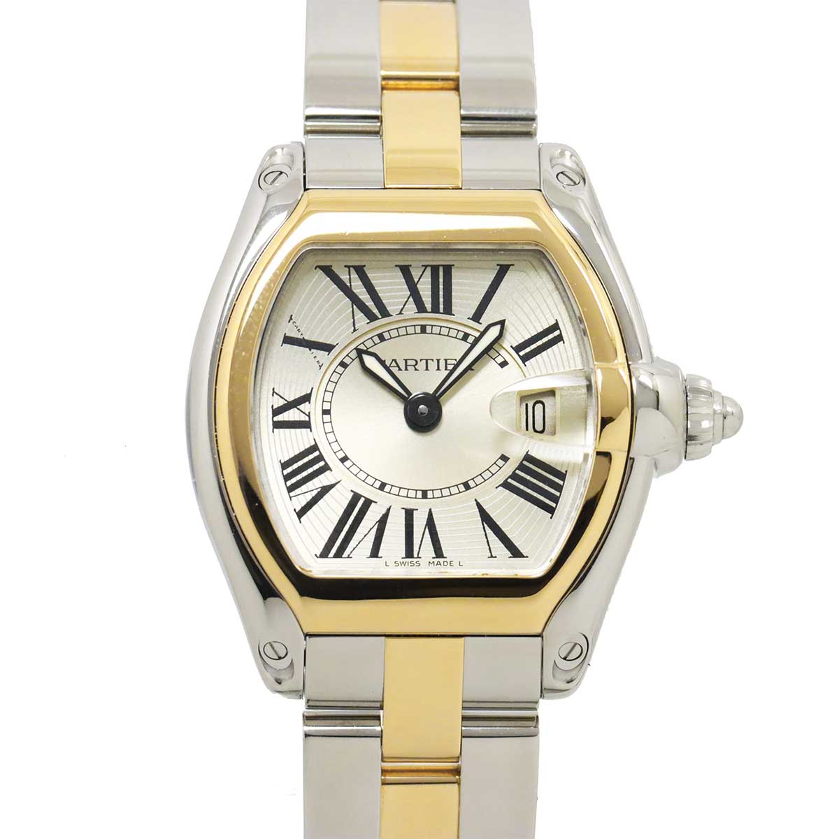 Roadster SM W62026Y4 Date K18YG Quartz Silver Dial Ladies
